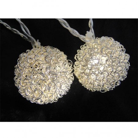 Guirnalda 10 bolas led plata