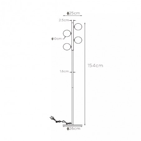 Lámpara de pie Tycho (4 luces)