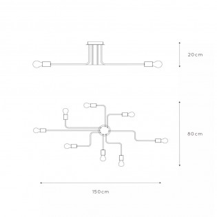 Plafón de techo Lester (8 luces)