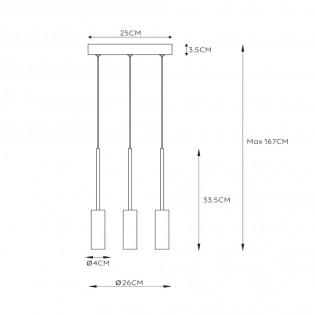 Lámpara de techo LED Tubule (3x7W)