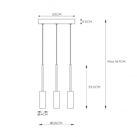 Lámpara de techo LED Tubule (3x7W)