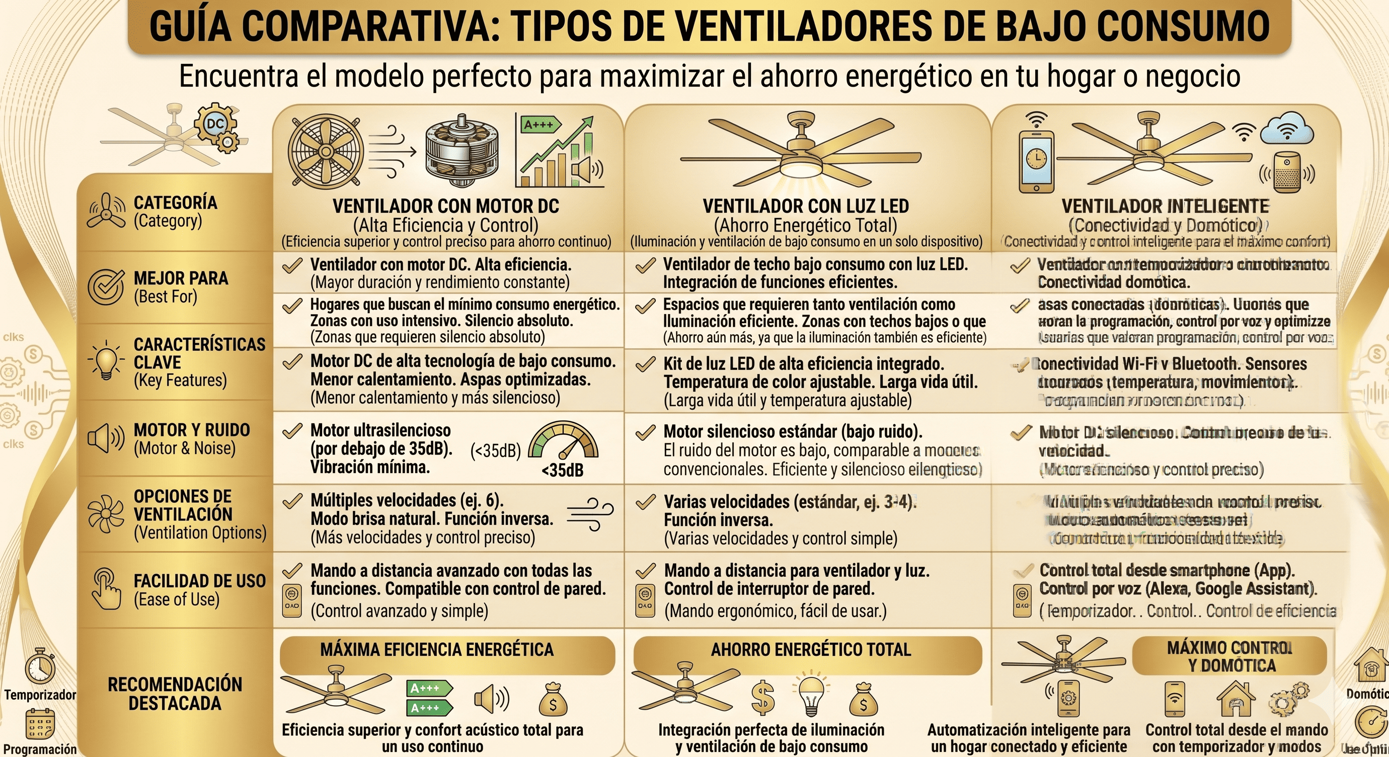 ventiladores de techo bajo consumo
