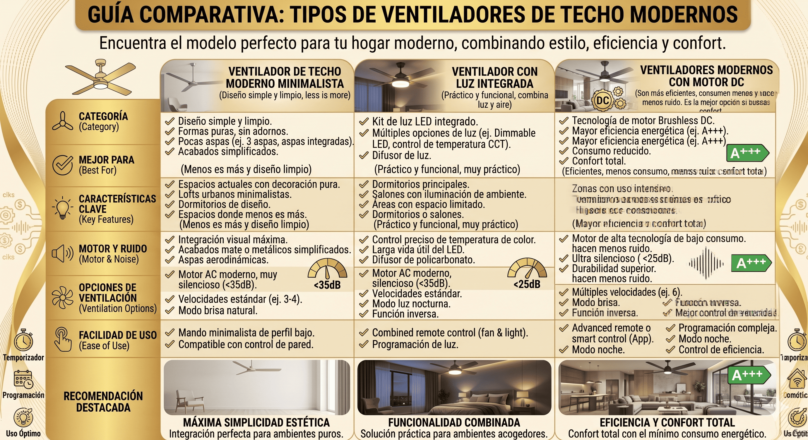 ventiladores de techo modernos