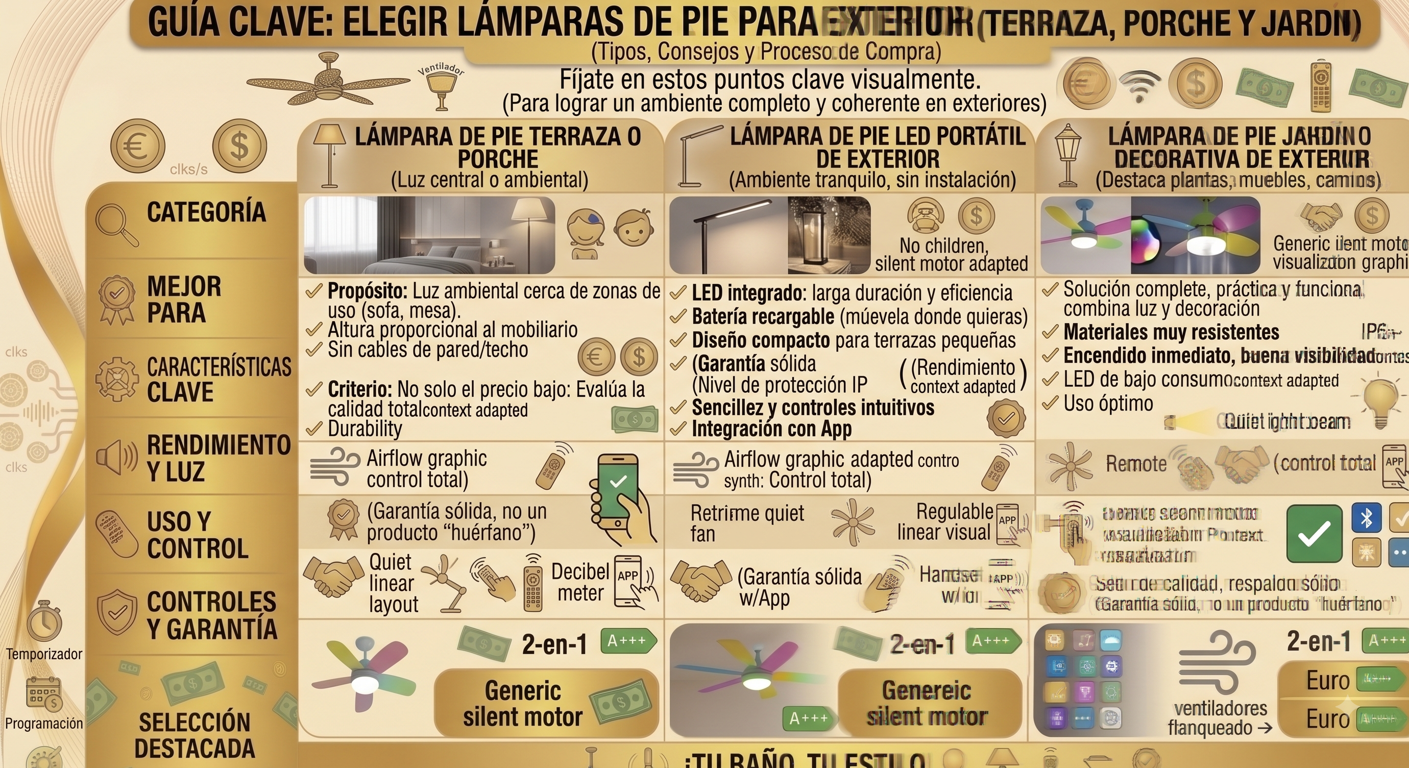 Lámparas de exterior de pie