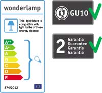 Wonderlamp downlight with GU10 lamp holder