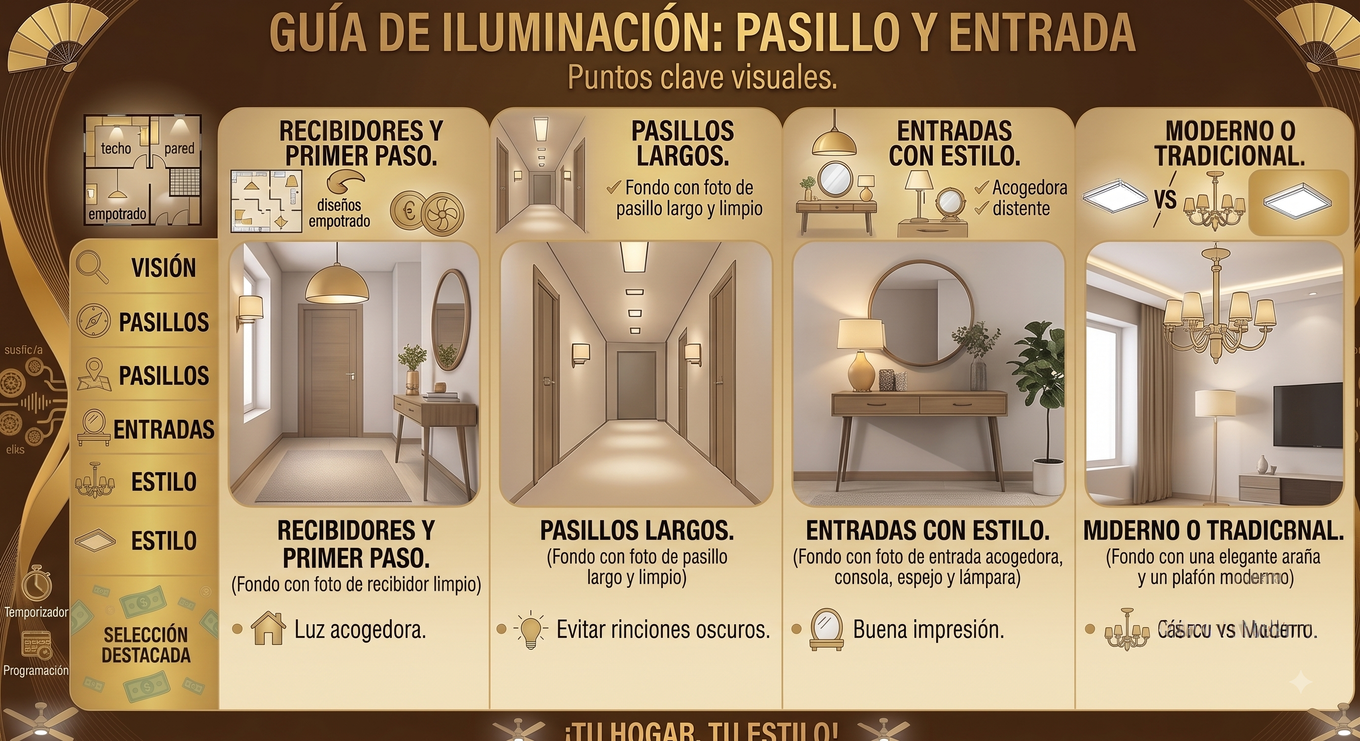lamparas e iluminación para pasillos y entradas