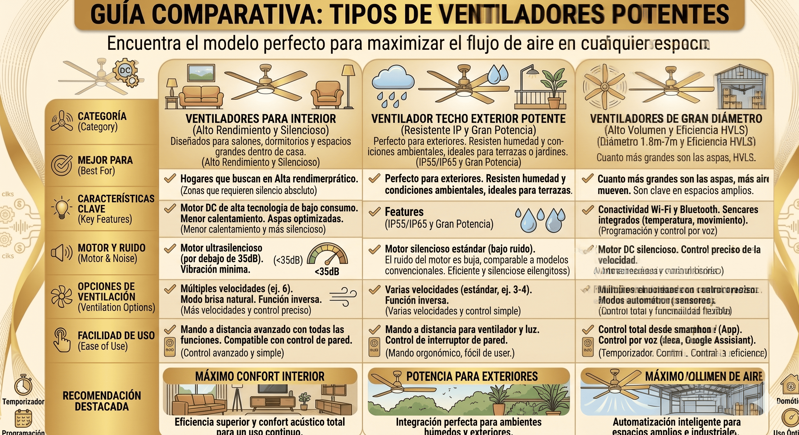 ventiladores de techo potentes